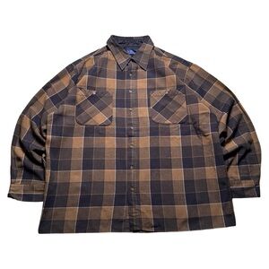 Blair Men's Casual Brown and Black Plaid Shirt